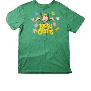Lucky‎ Charms Cereal Green Tshirt Lucky Charms Brand Leprechaun Youth XXL EUC